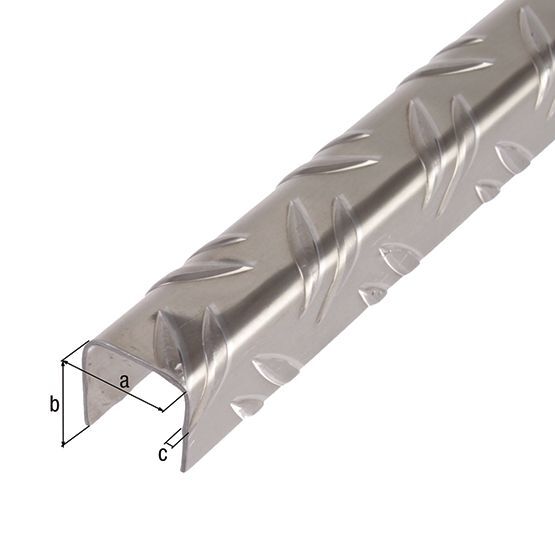 Alberts U-Profil Riffel-Prägung Alu blank LxBxH 2000x23,5x23,5 mm Produktbild Alberts U-Profil Riffel-Prägung Alu blank LxBxH 2000x23,5x23,5 mm