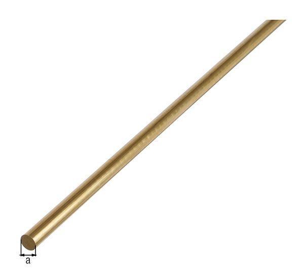 Alberts Rundstange, Messing, LxØ 1000 x 4 mm Produktbild Alberts Rundstange, Messing, LxØ 1000 x 4 mm