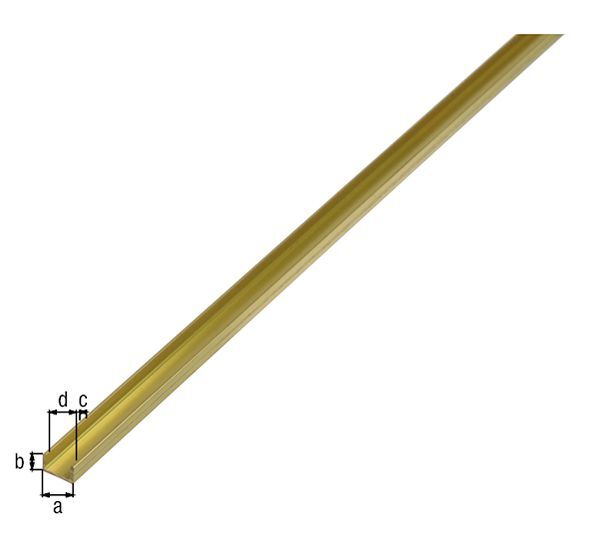 Alberts U-Profil, Messing, LxBxHxS 1000 x 6 x 6 x 1 mm Produktbild Alberts U-Profil, Messing, LxBxHxS 1000 x 6 x 6 x 1 mm