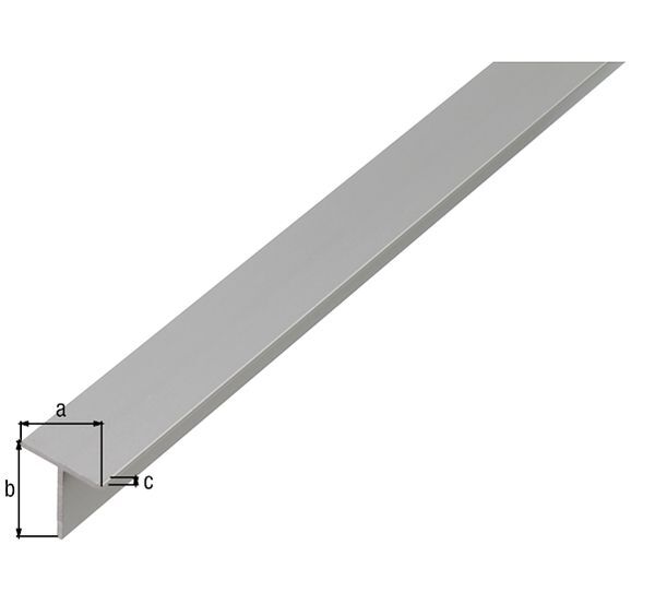 Alberts T-Profil Alu silber eloxiert LxBxHxS 2000 x 15 x 15 x 1,5 mm Produktbild Alberts T-Profil Alu silber eloxiert LxBxHxS 2000 x 15 x 15 x 1,5 mm