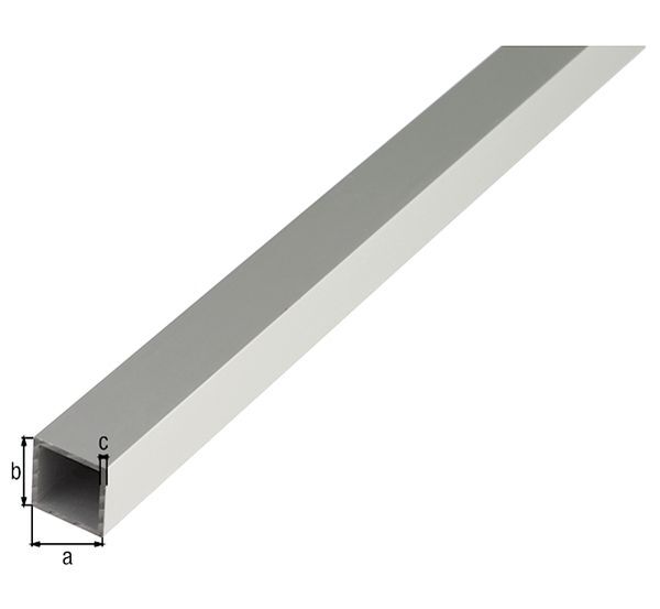 Alberts Vierkantrohr Alu silber eloxiert LxBxS 1000 x 10 x 10 x 1 mm Produktbild Alberts Vierkantrohr Alu silber eloxiert LxBxS 1000 x 10 x 10 x 1 mm
