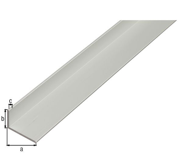 Alberts Winkelprofil ungleichschenklig Alu silber eloxiert LxBxHxS 1000x50x20x2 mm Produktbild Alberts Winkelprofil ungleichschenklig Alu silber eloxiert LxBxHxS 1000x50x20x2 mm