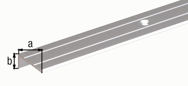 Alberts Treppenkanten-Schutzprofil, Alu silber elox., LxBxHxS 1000x24, 5x10x1, 5mm Produktbild Alberts Treppenkanten-Schutzprofil, Alu silber elox., LxBxHxS 1000x24, 5x10x1, 5mm
