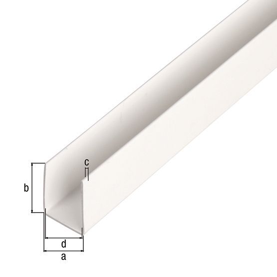 Alberts U-Profil, Kst. weiß, LxBxHxS 1000 x 18 x 10 x 1 mm Alberts U-Profil, Kst. weiß, LxBxHxS 1000 x 18 x 10 x 1 mm