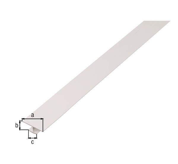 Alberts H-Profil, Kst. weiß, LxB obenxHxB unten 1000 x 25 x 4 x 12 mm Produktbild Alberts H-Profil, Kst. weiß, LxB obenxHxB unten 1000 x 25 x 4 x 12 mm