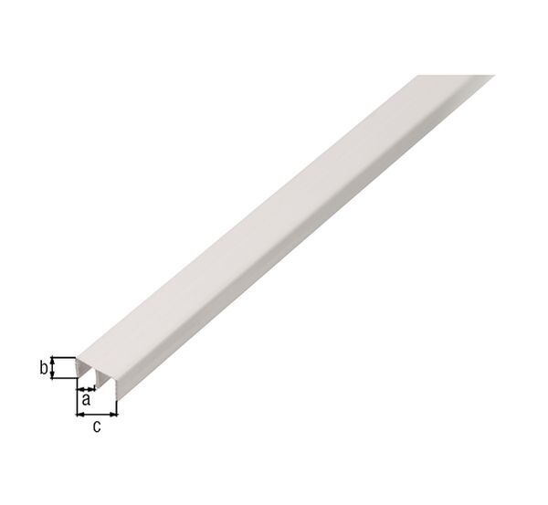 Alberts Führungsschienenprofil oben, Kst. weiß, Lxlichte BxH 1000 x 6,5 x 10 mm Alberts Führungsschienenprofil oben, Kst. weiß, Lxlichte BxH 1000 x 6,5 x 10 mm