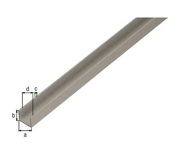 Alberts U-Profil für Spanplatten 16/19 mm Alu silber eloxiert LxBxS 2000x22x15x1,5 mm Produktbild Alberts U-Profil für Spanplatten 16/19 mm Alu silber eloxiert LxBxS 2000x22x15x1,5 mm