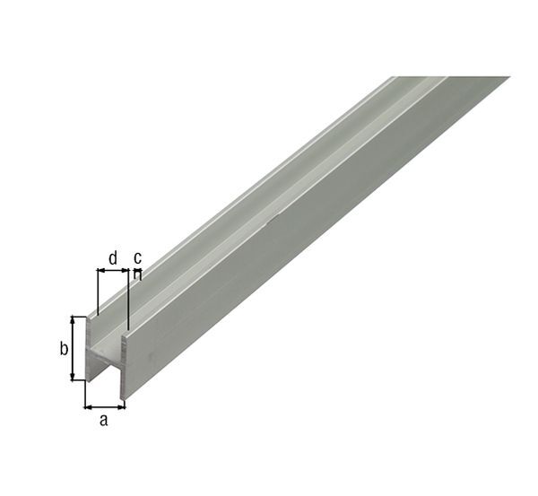 Alberts H-Profil für Spanplatten 16/19 mm Alu silber eloxiert LxBxS 2000x22x30x1,5 mm Produktbild Alberts H-Profil für Spanplatten 16/19 mm Alu silber eloxiert LxBxS 2000x22x30x1,5 mm