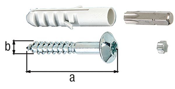 Alberts Schrauben-Set zur Befestigung von Fenstergittern, vz, Länge 50 mm, Ø7 mm Produktbild Alberts Schrauben-Set zur Befestigung von Fenstergittern, vz, Länge 50 mm, Ø7 mm