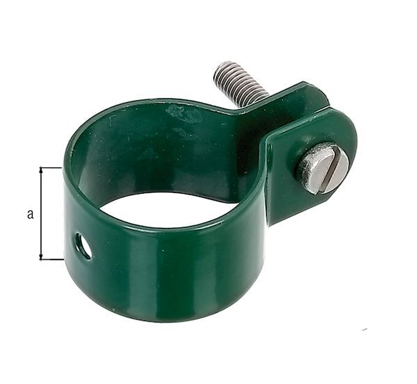Alberts Schelle, Befest.v.Streben an Pfosten, verzinkt, grün Kst.b. Ø34mm Breite 22mm Produktbild Alberts Schelle, Befest.v.Streben an Pfosten, verzinkt, grün Kst.b. Ø34mm Breite 22mm