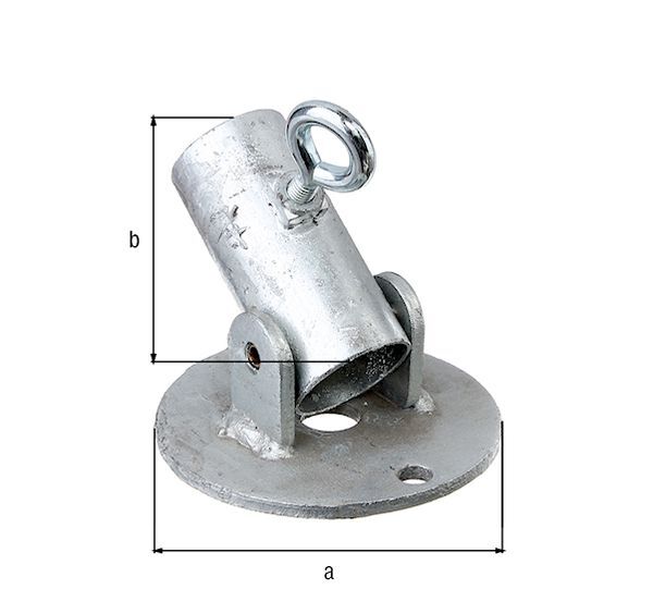 Alberts Halter für Partyzelte, feuerverzinkt, zA, Platte Ø100mm, f.Standrohr Ø21-32mm Produktbild Alberts Halter für Partyzelte, feuerverzinkt, zA, Platte Ø100mm, f.Standrohr Ø21-32mm