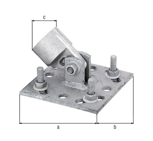 Alberts Strebenplattem feuerverz. z.Aufschrauben Platte LxB 100x100mm Auge 34mm Produktbild Alberts Strebenplattem feuerverz. z.Aufschrauben Platte LxB 100x100mm Auge 34mm