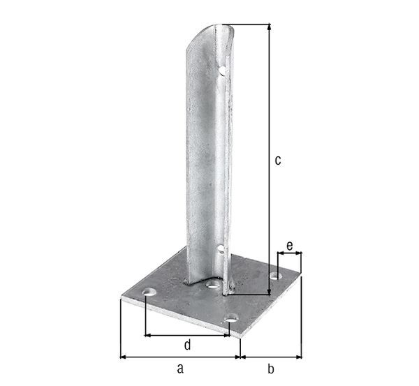 Alberts Pfostenträger für Zaunpfosten, fvz, zA, Ø38mm, LxB100x100mm, Adapter200mm Alberts Pfostenträger für Zaunpfosten, fvz, zA, Ø38mm, LxB100x100mm, Adapter200mm
