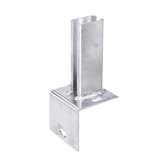 Alberts Pfostenträger f.Zaunpf.Doppelstab-Gittermatten/L-Steine,grün,z.Aufschr.f.60x40mm Produktbild Alberts Pfostenträger f.Zaunpf.Doppelstab-Gittermatten/L-Steine,grün,z.Aufschr.f.60x40mm
