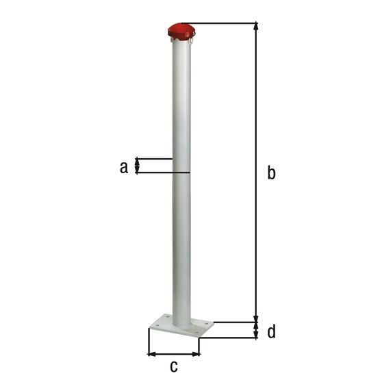 Alberts Absperrpfosten verzinkt, weiß, zum Aufschrauben, 60 mm Drm. Produktbild Alberts Absperrpfosten verzinkt, weiß, zum Aufschrauben, 60 mm Drm.