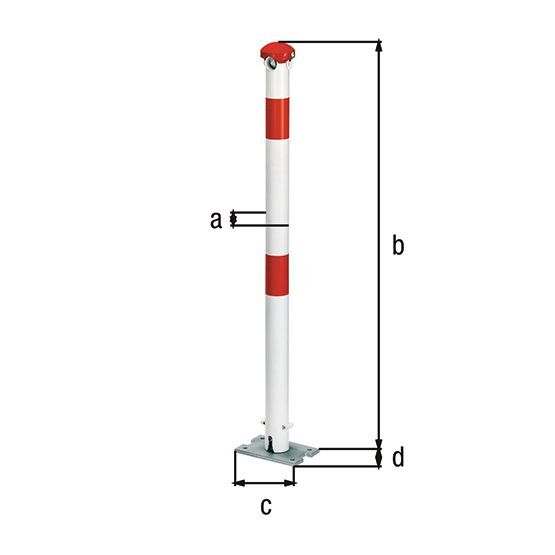 Alberts Absperrpfosten Grünenthal umlegbar Dreikant z. Aufschrauben, 60 mm Drm. Alberts Absperrpfosten Grünenthal umlegbar Dreikant z. Aufschrauben, 60 mm Drm.