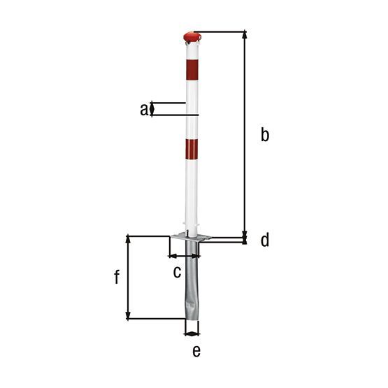 Alberts Absperrpfosten Grünenthal umlegbar zum Einbetonieren, 60 mm Drm. Produktbild Alberts Absperrpfosten Grünenthal umlegbar zum Einbetonieren, 60 mm Drm.
