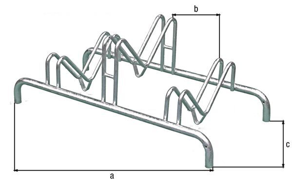 Alberts Mehrfach-Fahrradständer, fvz,  Einstellplätze 3,  LxT 1000x515 mm Produktbild Alberts Mehrfach-Fahrradständer, fvz,  Einstellplätze 3,  LxT 1000x515 mm