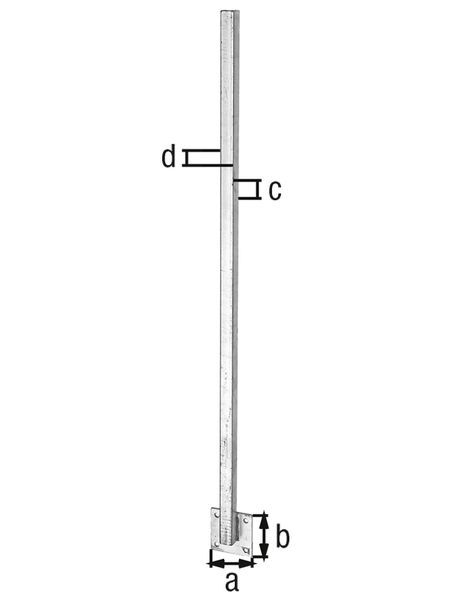 Alberts Universalpfosten, direkt auf Platte geschw., feuerverzinkt, zAufschr., L 1150mm Produktbild Alberts Universalpfosten, direkt auf Platte geschw., feuerverzinkt, zAufschr., L 1150mm
