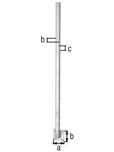 Alberts Universalpfosten, 70 mm Abstand, feuerverzinkt, zum Aufschrrauben, L 1150mm Produktbild Alberts Universalpfosten, 70 mm Abstand, feuerverzinkt, zum Aufschrrauben, L 1150mm