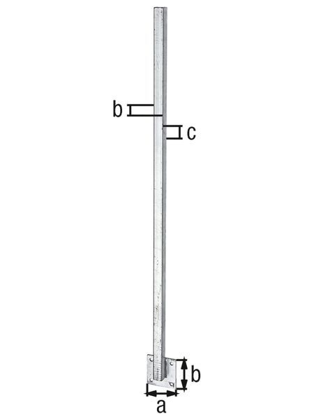 Alberts Universalpfosten, 120 mm Abstand, feuerverzinkt, zum Aufschrrauben, L 1150mm Produktbild Alberts Universalpfosten, 120 mm Abstand, feuerverzinkt, zum Aufschrrauben, L 1150mm