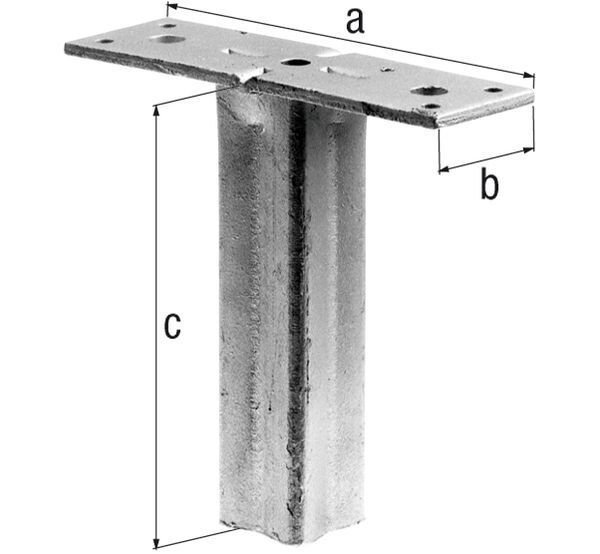 Alberts Handlaufstütze für Universalpfosten, feuerverzinkt, Breite 104 mm, Tiefe 30 mm Produktbild Alberts Handlaufstütze für Universalpfosten, feuerverzinkt, Breite 104 mm, Tiefe 30 mm