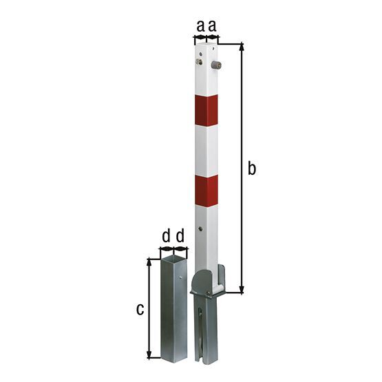 Alberts Absperrpfosten Clou herausnb.-umlegb., Pf. 70x70mm Produktbild Alberts Absperrpfosten Clou herausnb.-umlegb., Pf. 70x70mm