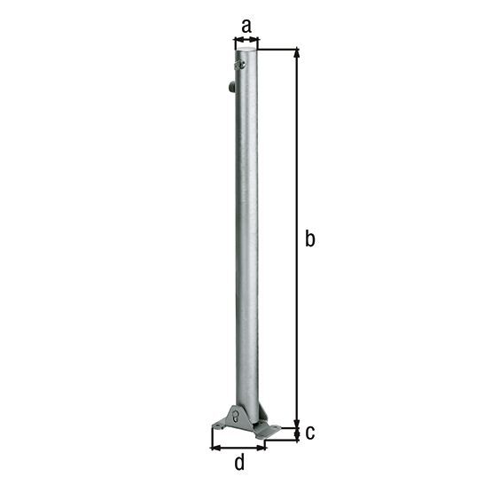 Alberts Absperrpfosten Klappy umlegb., Dreik., z.Aufschr., Pf. Ø 60 mm Produktbild Alberts Absperrpfosten Klappy umlegb., Dreik., z.Aufschr., Pf. Ø 60 mm