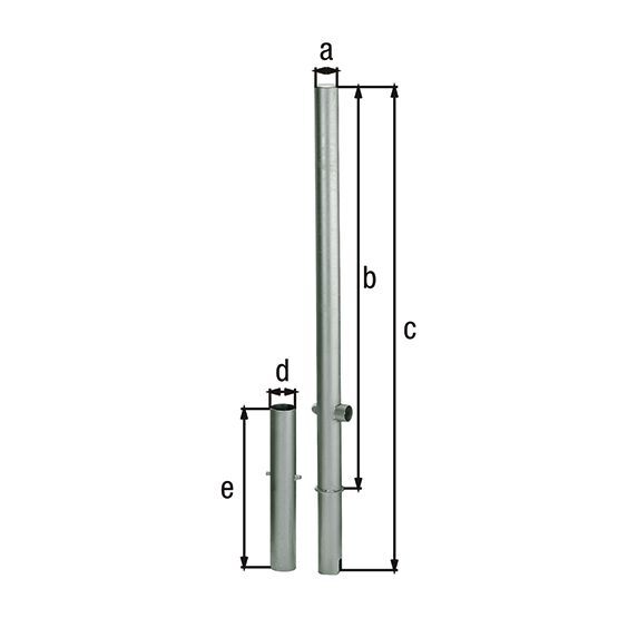 Alberts Absperrpfosten Passau herausnb. Dreik., z.Einb., Pf. Ø 76 mm Produktbild Alberts Absperrpfosten Passau herausnb. Dreik., z.Einb., Pf. Ø 76 mm