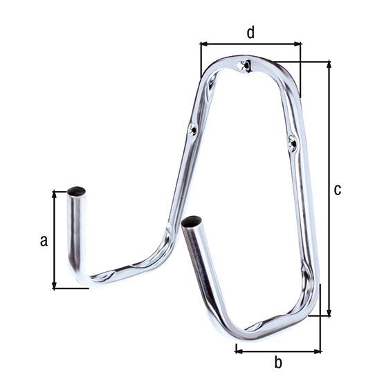 Alberts Wandhaken, galv. blau verzinkt , Ø18 mm, BxHxT 250x250x165mm Produktbild Alberts Wandhaken, galv. blau verzinkt , Ø18 mm, BxHxT 250x250x165mm