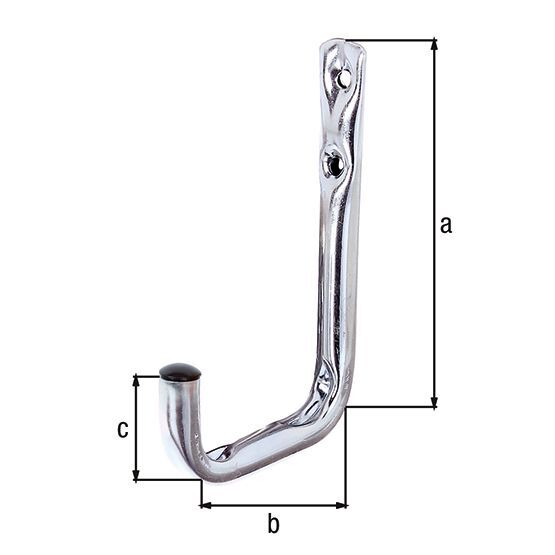 Alberts Wandhaken, galv. blau verzinkt, Ø12 mm, HxT 120x80 mm Produktbild Alberts Wandhaken, galv. blau verzinkt, Ø12 mm, HxT 120x80 mm