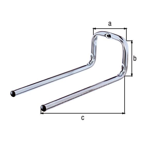 Alberts Wandhaken, galv. blau verzinkt, Ø12 mm, BxHxT 90x80x200 mm Produktbild Alberts Wandhaken, galv. blau verzinkt, Ø12 mm, BxHxT 90x80x200 mm