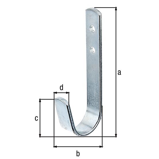 Alberts Wandhaken, galv. blau verzinkt, HxT 90x30 mm Produktbild Alberts Wandhaken, galv. blau verzinkt, HxT 90x30 mm