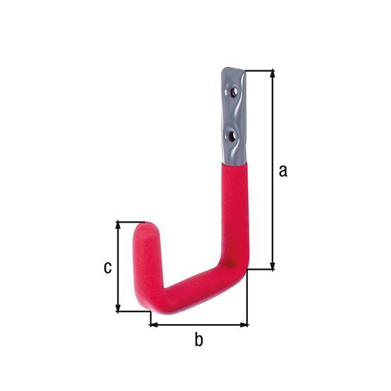 Alberts Wandhaken, verzinkt, grau Kst.b., HxT 120x83 mm, Stärke Ø12 mm Alberts Wandhaken, verzinkt, grau Kst.b., HxT 120x83 mm, Stärke Ø12 mm