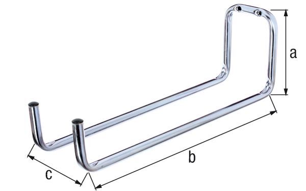 Alberts Wandhaken, galv. blau verzinkt, Ø12 mm, BxHxT 90x120x330 mm Produktbild Alberts Wandhaken, galv. blau verzinkt, Ø12 mm, BxHxT 90x120x330 mm