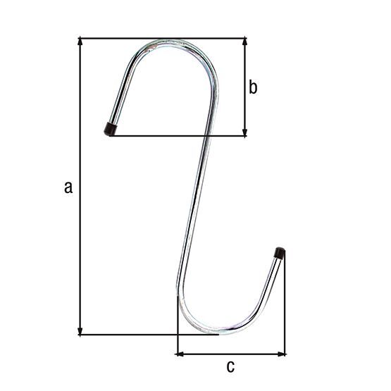 Alberts S-Haken, galv. blau verzinkt, Ø 6 mm, Höhe  180 mm Produktbild Alberts S-Haken, galv. blau verzinkt, Ø 6 mm, Höhe  180 mm