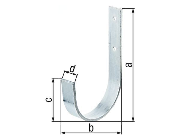 Alberts Wandhaken, galv. blau verzinkt, HxT 180x100 mm Produktbild Alberts Wandhaken, galv. blau verzinkt, HxT 180x100 mm