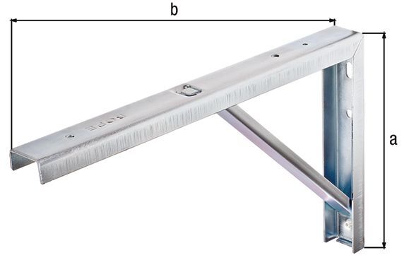 Alberts Konsole aus U-Profil, verzinkt, weiß Kst.b., HxT 175x400 mm Alberts Konsole aus U-Profil, verzinkt, weiß Kst.b., HxT 175x400 mm