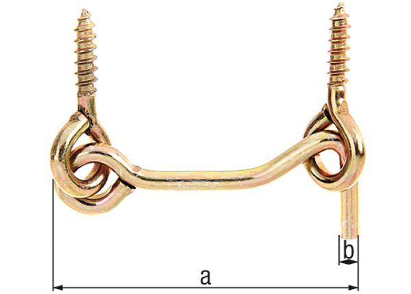 Alberts Sturmhaken,m.Öse galv.gelb verzinkt z.Einschrauben Haken Ø4 mm Karte à 1 St. Produktbild Alberts Sturmhaken,m.Öse galv.gelb verzinkt z.Einschrauben Haken Ø4 mm Karte à 1 St.