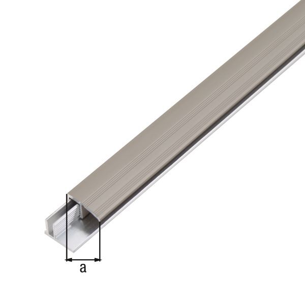 Alberts Abschlussprofil Duo Alu edelstahl eloxiert 1000 x 22 mm Set für Beläge 6-13mm Produktbild Alberts Abschlussprofil Duo Alu edelstahl eloxiert 1000 x 22 mm Set für Beläge 6-13mm bild 2