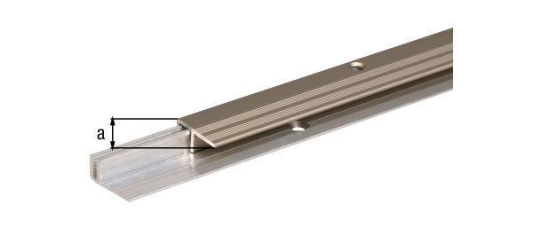 Alberts Ausgleichsprofil Pro Alu edelstahl eloxiert 2700 x 22 x 1,5 mm für Beläge 7-15mm Produktbild Alberts Ausgleichsprofil Pro Alu edelstahl eloxiert 2700 x 22 x 1,5 mm für Beläge 7-15mm bild 2