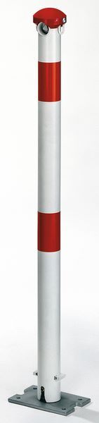 Alberts Pfosten Grünenthal weiß rot zum Aufschrauben 60mm mit Dreikantschloss Produktbild Alberts Pfosten Grünenthal weiß rot zum Aufschrauben 60mm mit Dreikantschloss