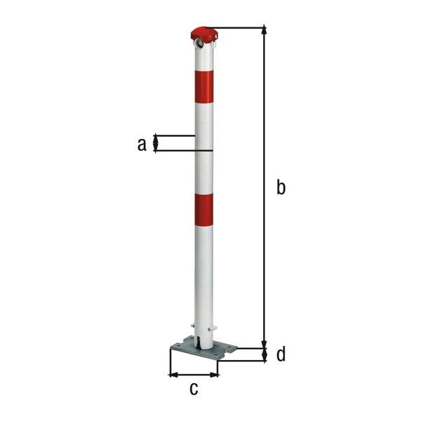 Alberts Pfosten Grünenthal weiß rot zum Aufschrauben 60mm mit Profilzylinderschloss Produktbild Alberts Pfosten Grünenthal weiß rot zum Aufschrauben 60mm mit Profilzylinderschloss bild 2