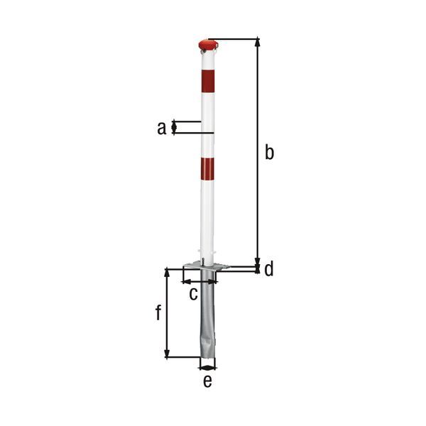 Alberts Pfosten Grünenthal weiß rot zum Einbetonieren 60mm mit Profilzylinderschloss Produktbild Alberts Pfosten Grünenthal weiß rot zum Einbetonieren 60mm mit Profilzylinderschloss bild 2