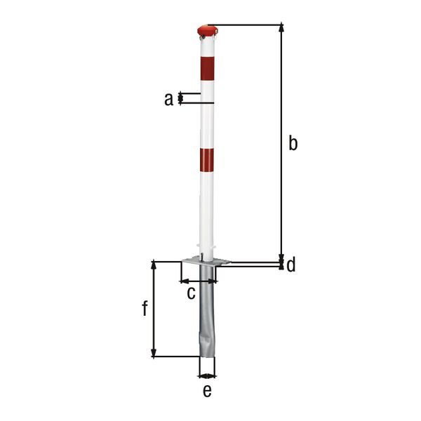 Alberts Pfosten Grünenthal weiß rot zum Einbetonieren 60mm mit Vorrichtung PZ Schloss Produktbild Alberts Pfosten Grünenthal weiß rot zum Einbetonieren 60mm mit Vorrichtung PZ Schloss bild 2