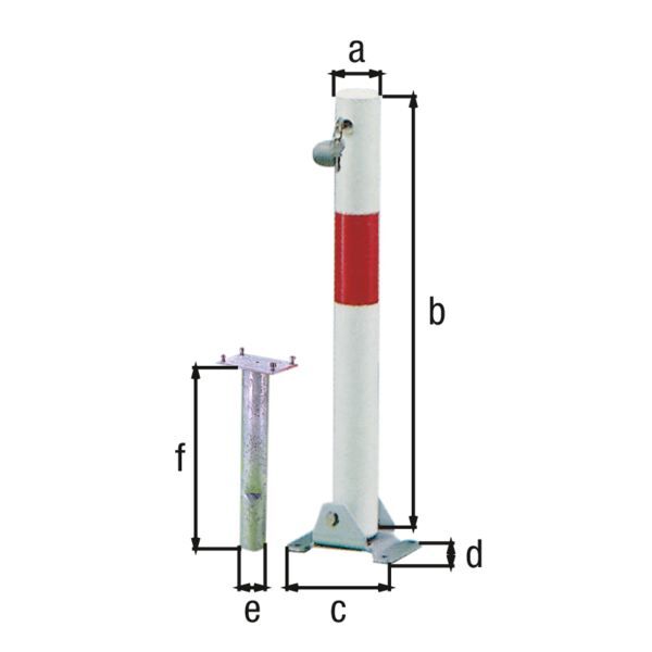 Alberts Pfosten Little-Bo weiß rot zum Einbetonieren 60mm Profilzylinder Produktbild Alberts Pfosten Little-Bo weiß rot zum Einbetonieren 60mm Profilzylinder bild 2