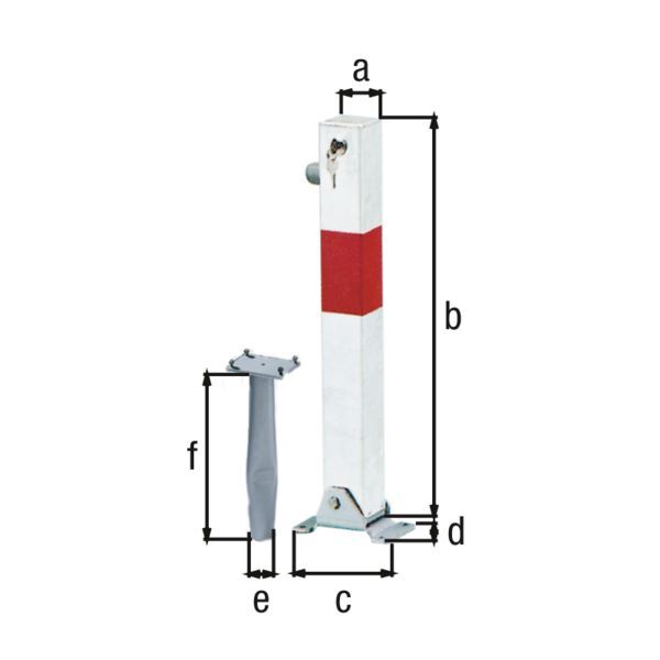 Alberts Pfosten Little-Bo weiß rot zum Einbetonieren 70x70mm Profilzylinder Produktbild Alberts Pfosten Little-Bo weiß rot zum Einbetonieren 70x70mm Profilzylinder bild 2