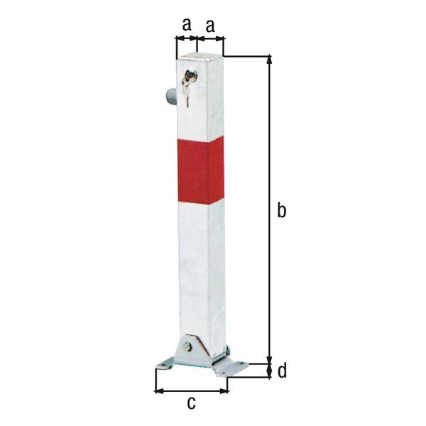 Alberts Pfosten Little weiß rot zum Aufschrauben 70x70mm Profilzylinder Produktbild Alberts Pfosten Little weiß rot zum Aufschrauben 70x70mm Profilzylinder bild 2