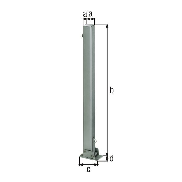 Alberts Pfosten Locky umlegbar feuerverzinkt zum Aufschrauben 70x70mm Produktbild Alberts Pfosten Locky umlegbar feuerverzinkt zum Aufschrauben 70x70mm bild 2