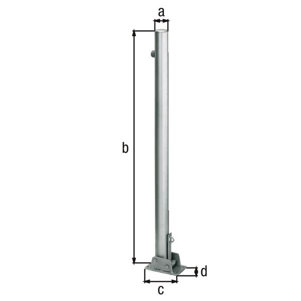 Alberts Pfosten Locky umlegbar feuerverzinkt zum Aufschrauben 60mm Produktbild Alberts Pfosten Locky umlegbar feuerverzinkt zum Aufschrauben 60mm bild 2